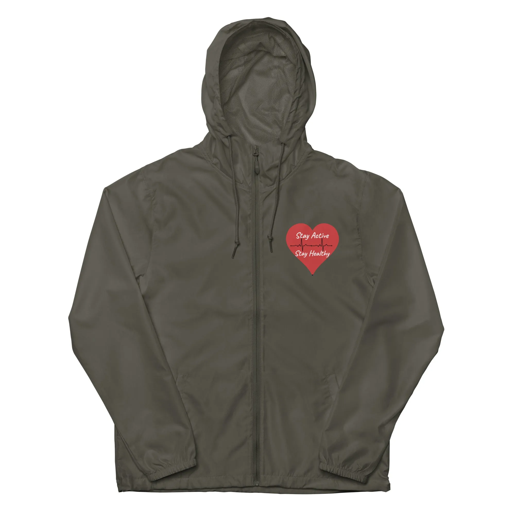 Stay Active Stay Healthy Unisex lightweight zip up windbreaker