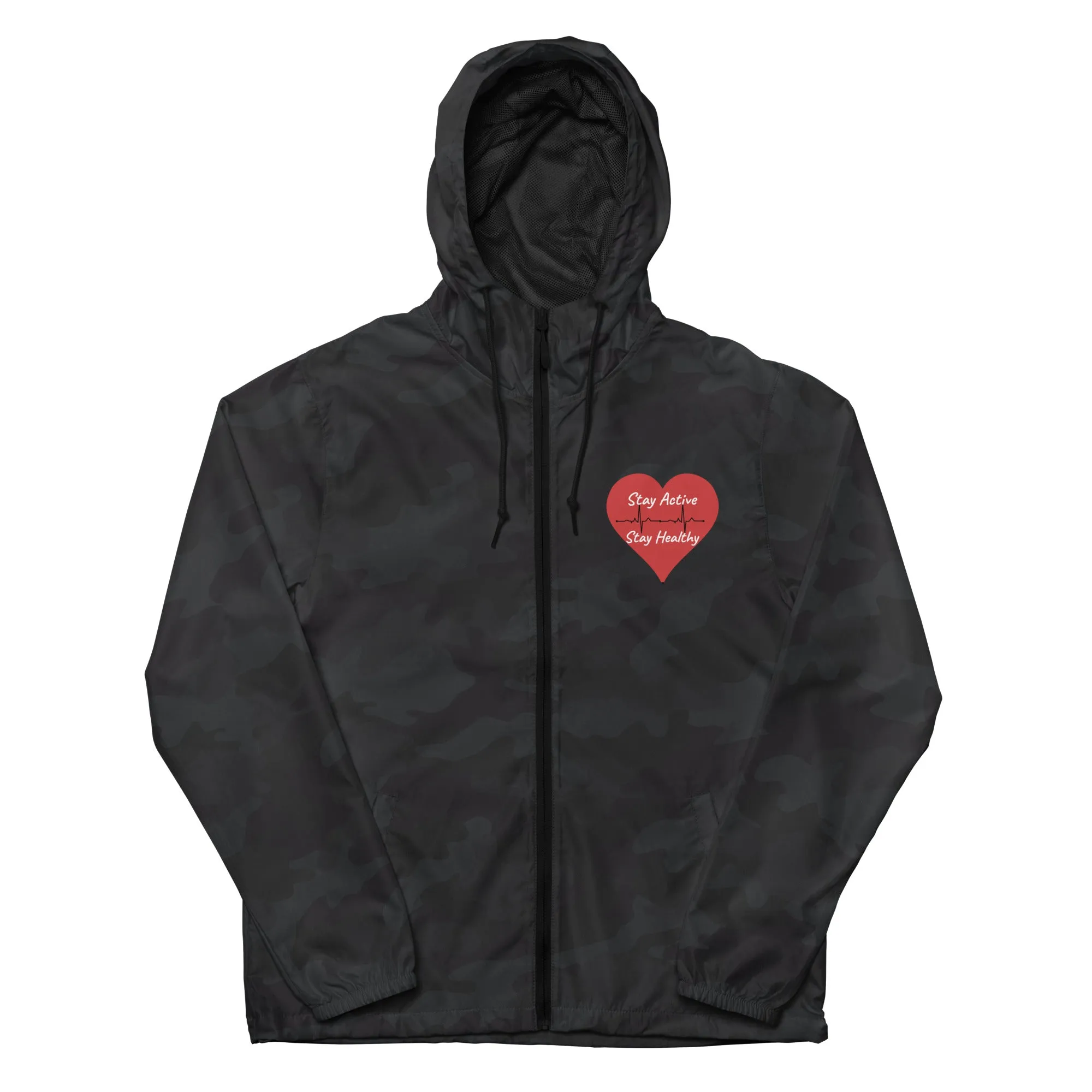 Stay Active Stay Healthy Unisex lightweight zip up windbreaker