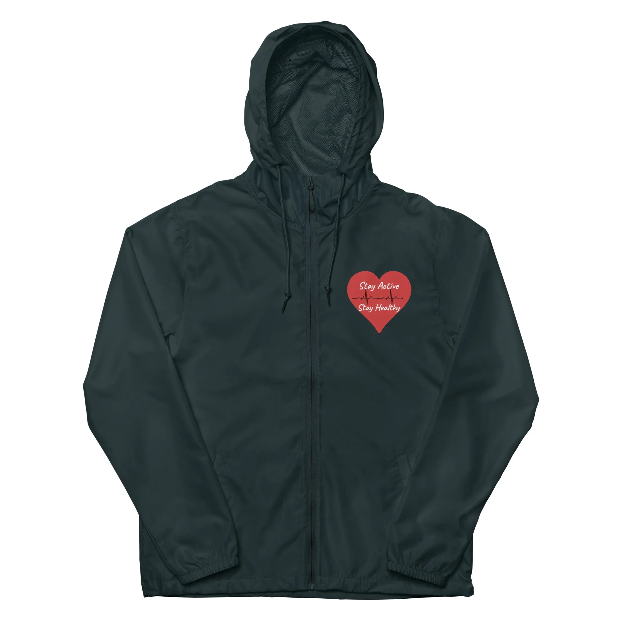 Stay Active Stay Healthy Unisex lightweight zip up windbreaker