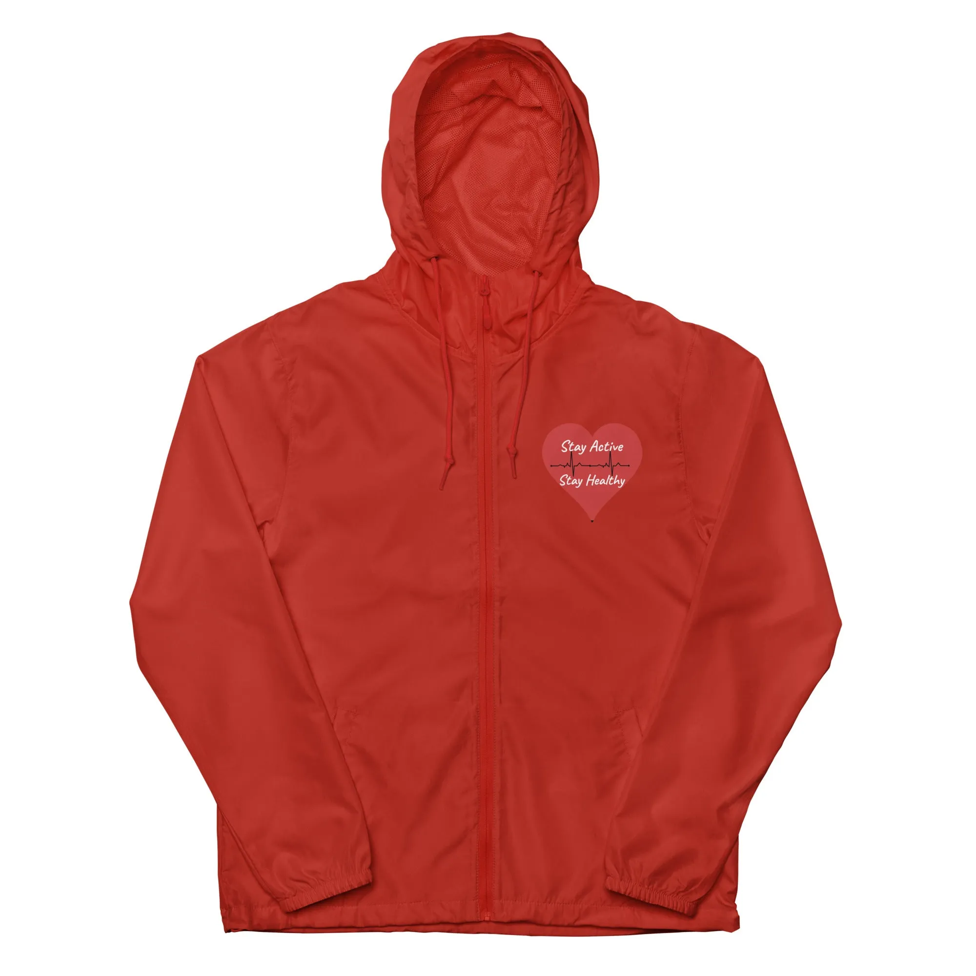 Stay Active Stay Healthy Unisex lightweight zip up windbreaker