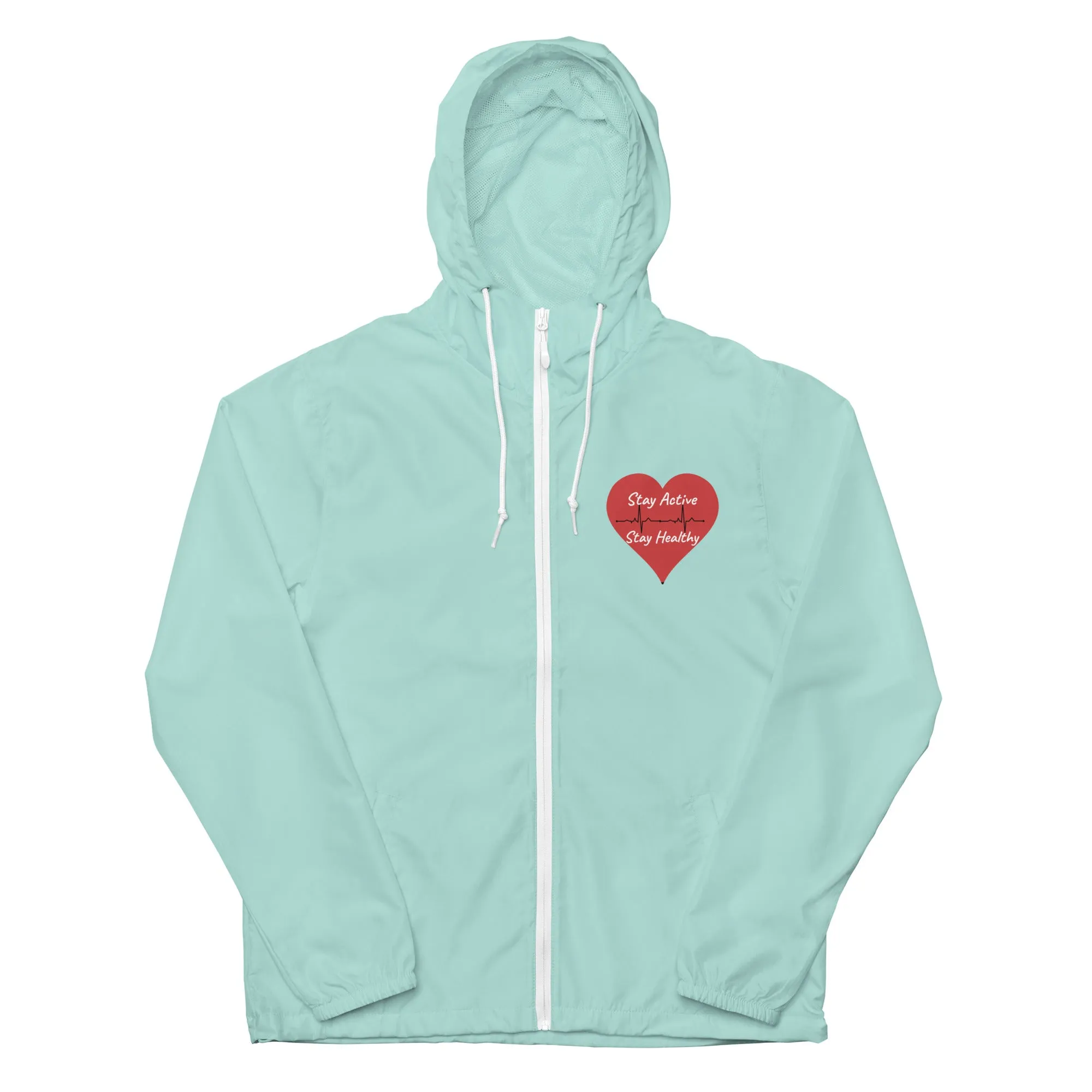 Stay Active Stay Healthy Unisex lightweight zip up windbreaker