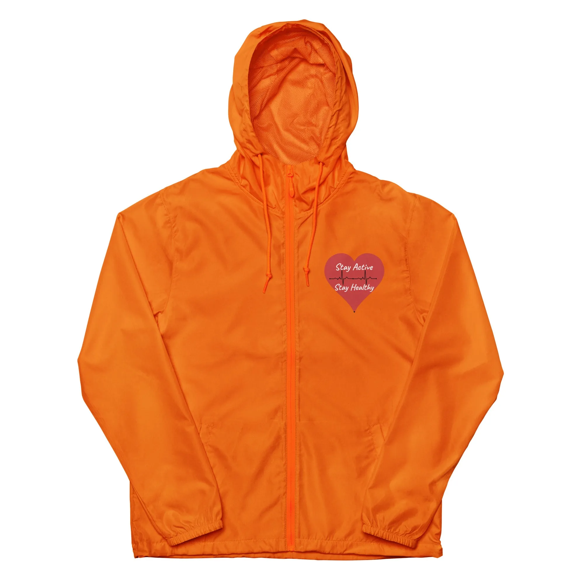 Stay Active Stay Healthy Unisex lightweight zip up windbreaker
