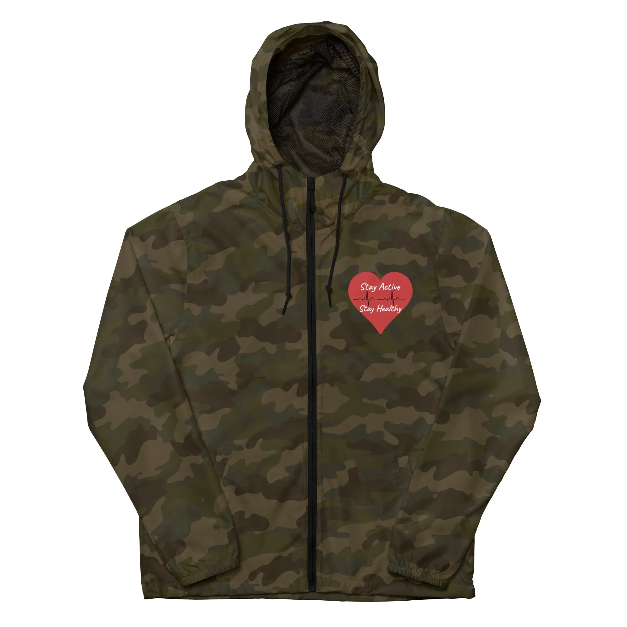 Stay Active Stay Healthy Unisex lightweight zip up windbreaker