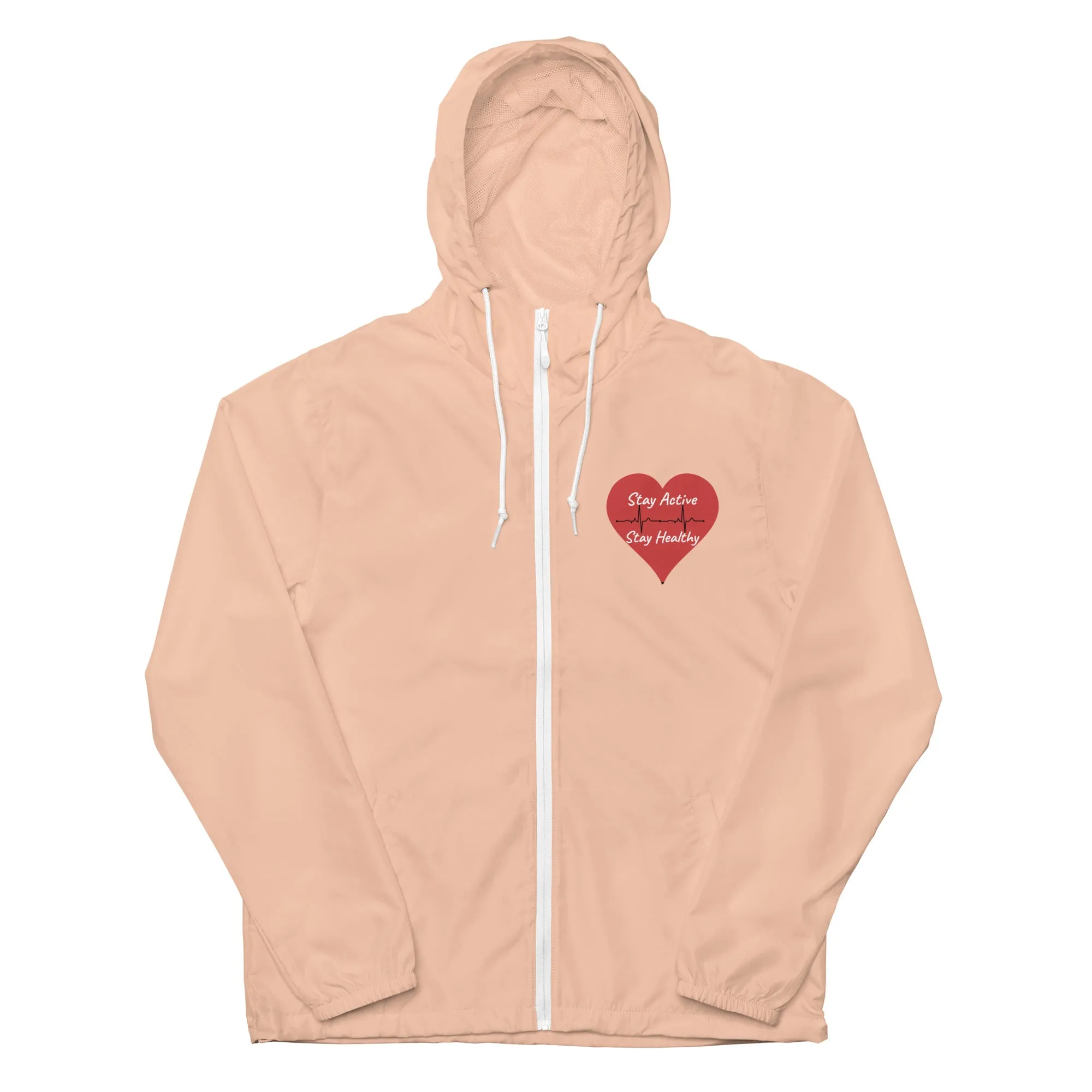 Stay Active Stay Healthy Unisex lightweight zip up windbreaker