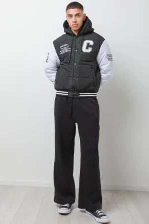 Straight Leg Trackpants Black
