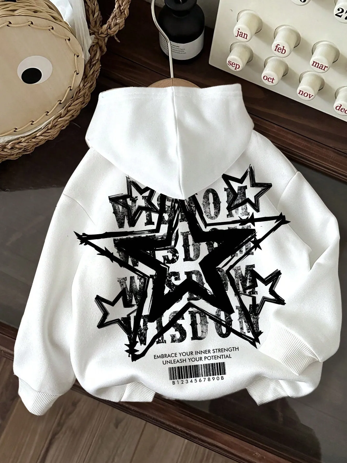 Sudadera ancha de mujer con capucha y estampado minimalista - Cherry Vibes