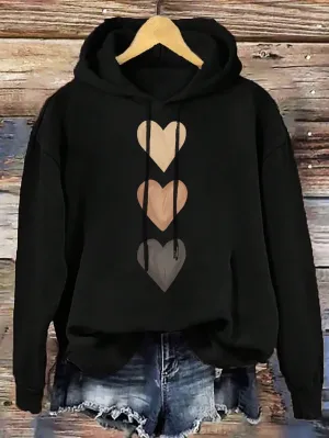 Sudadera con capucha de corazón para mujer  CR