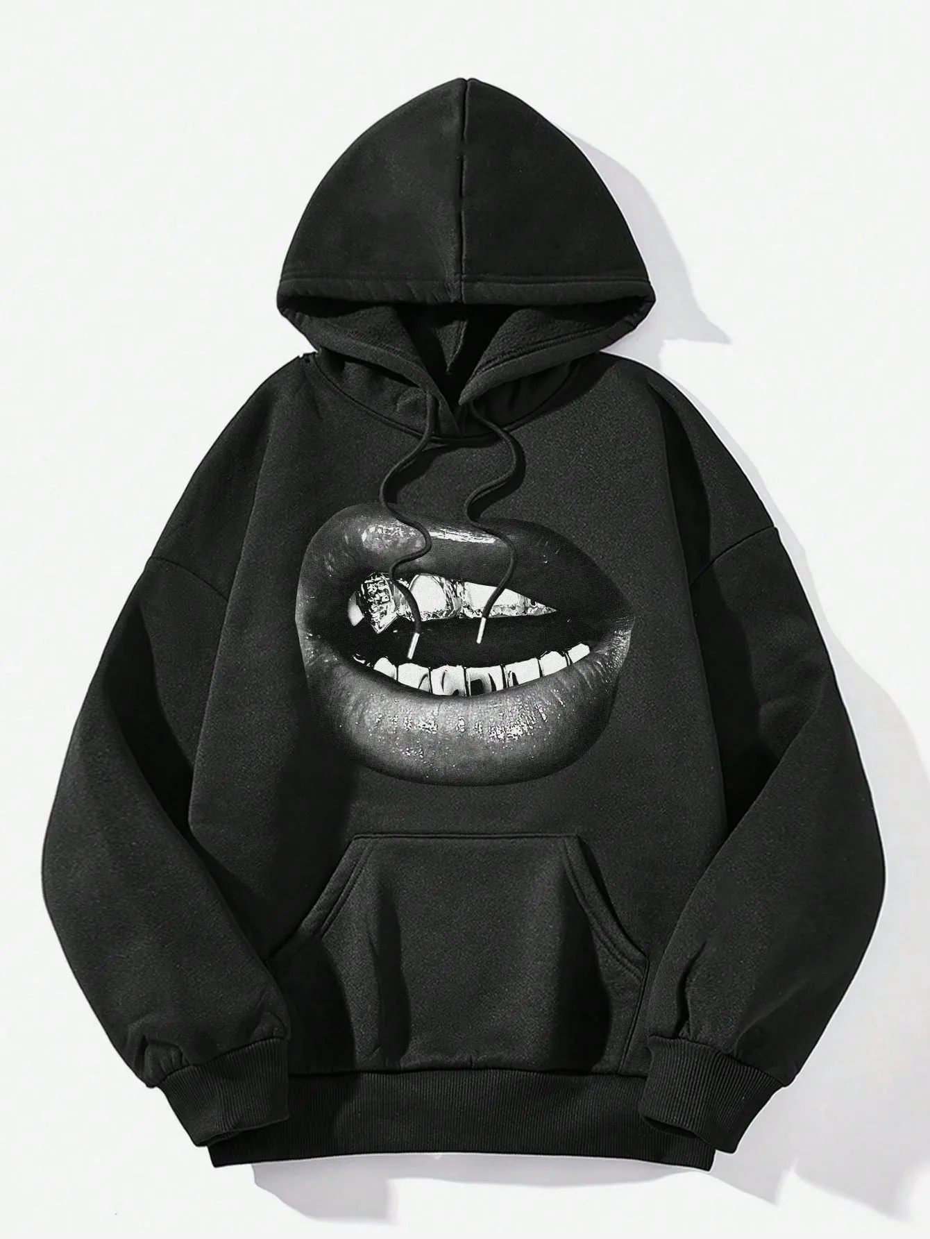 Sudadera Holgada Cherry Vibes con Capucha y Estampado Sexy