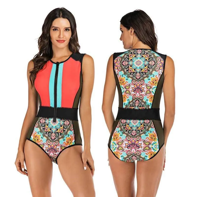 Summer Splash One-Piece Sleeveless Women's Swimsuit
