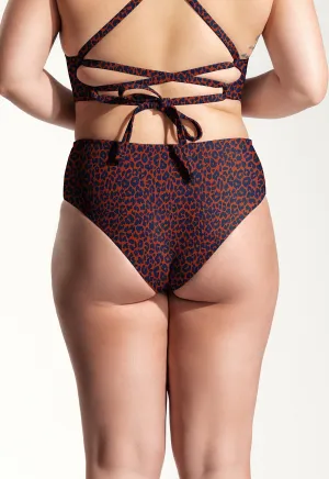 Surf Bikini Bottom "Fugu" in cool cat print