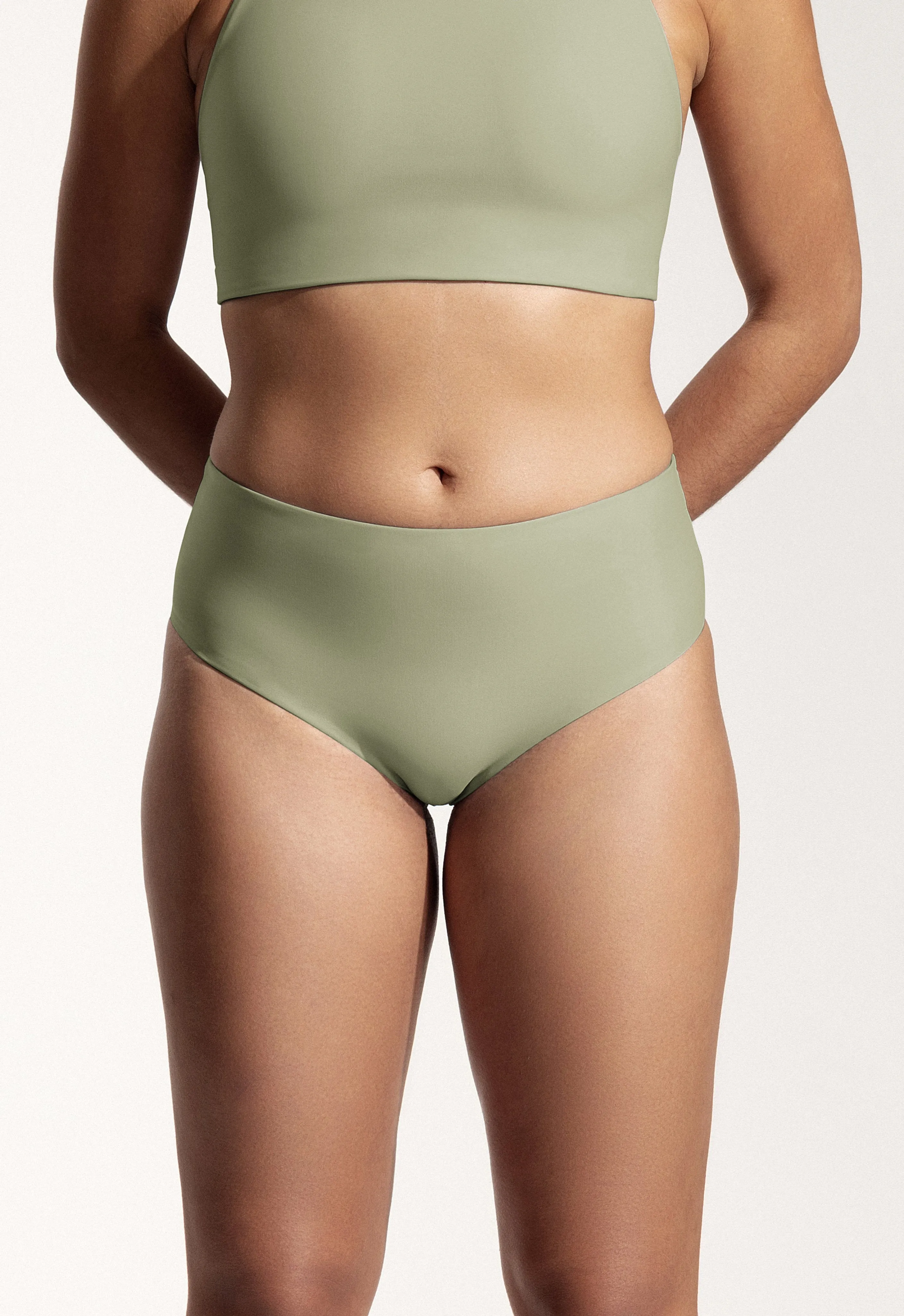 Surf Bikini Bottom "Fugu" in sage green