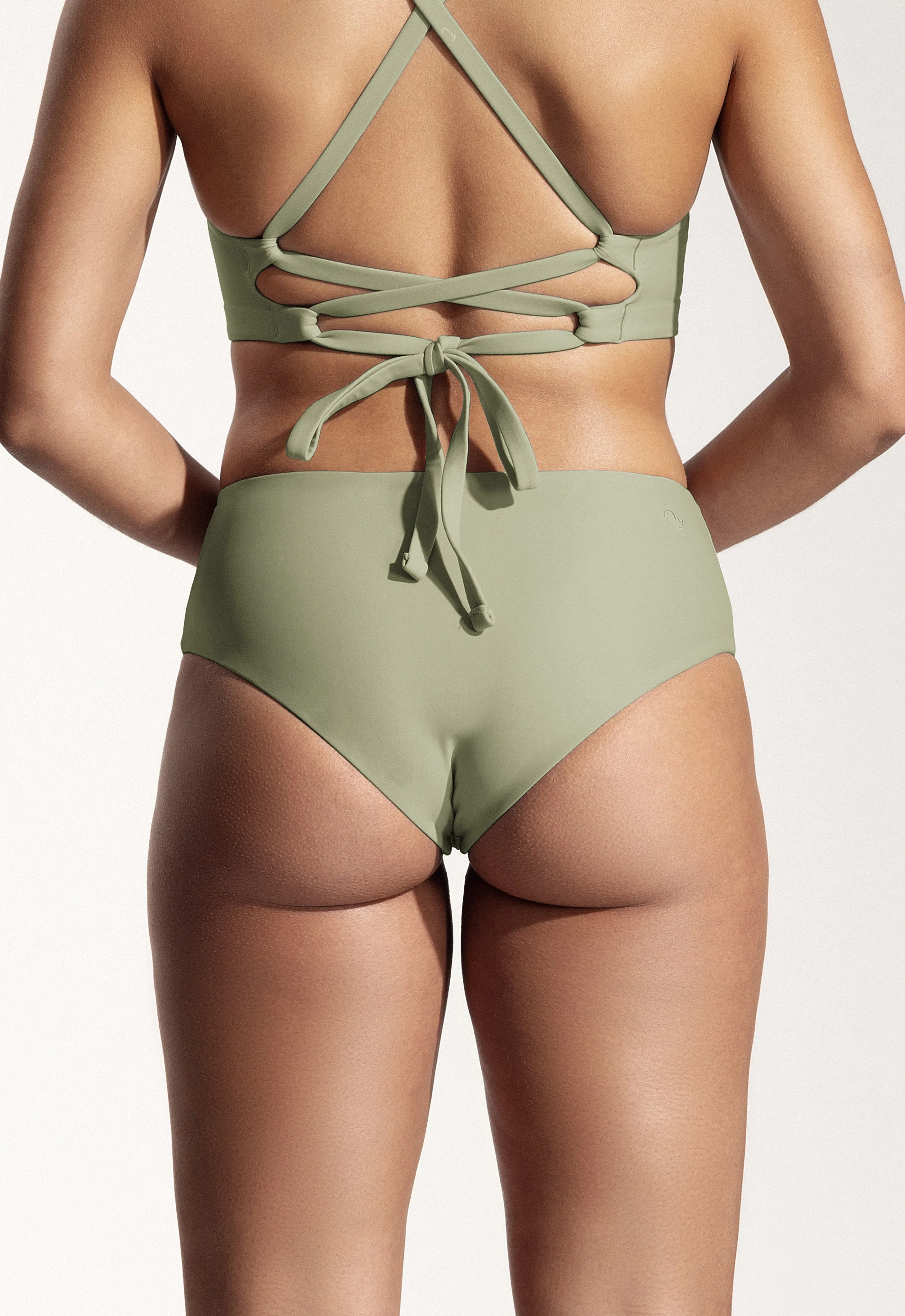 Surf Bikini Bottom "Fugu" in sage green