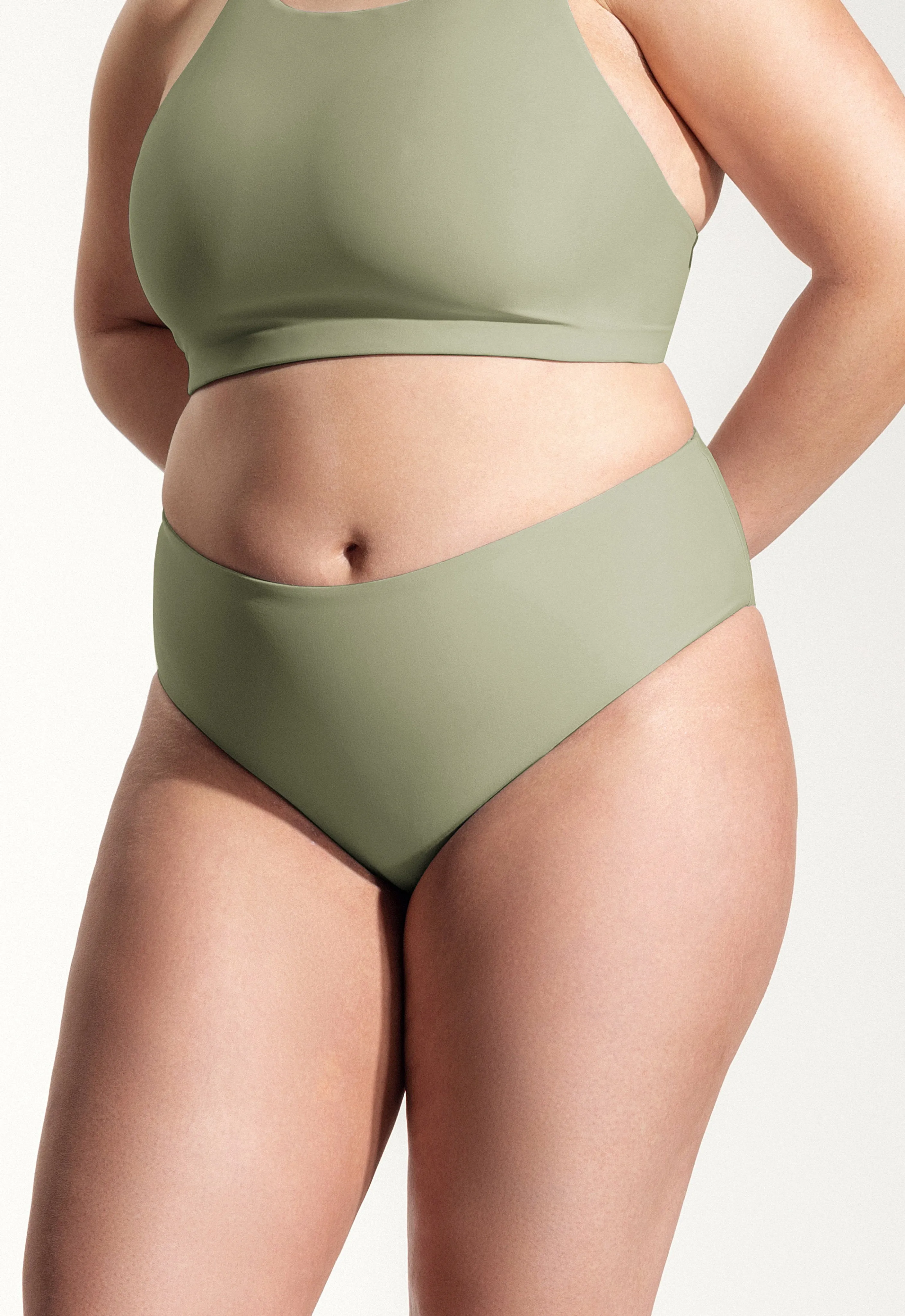 Surf Bikini Bottom "Fugu" in sage green