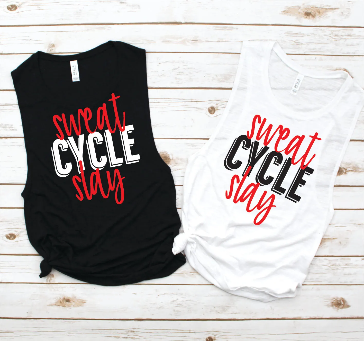 Sweat Cycle Slay Muscle Tank - Fitness Tees by Hustle and Soul Clothing