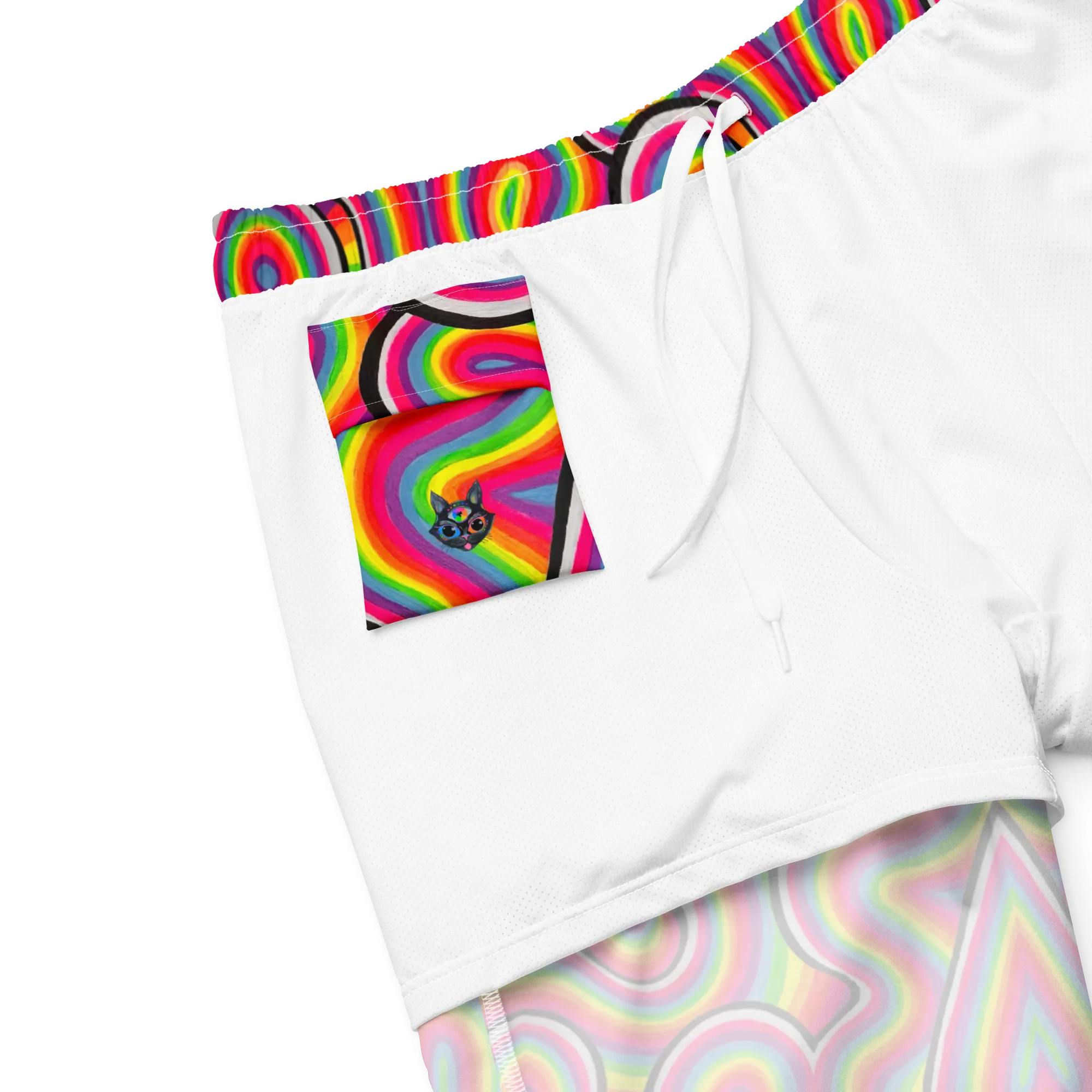 Swim Trunks ( Secret Internal Pocket)- "Dopamine" Design