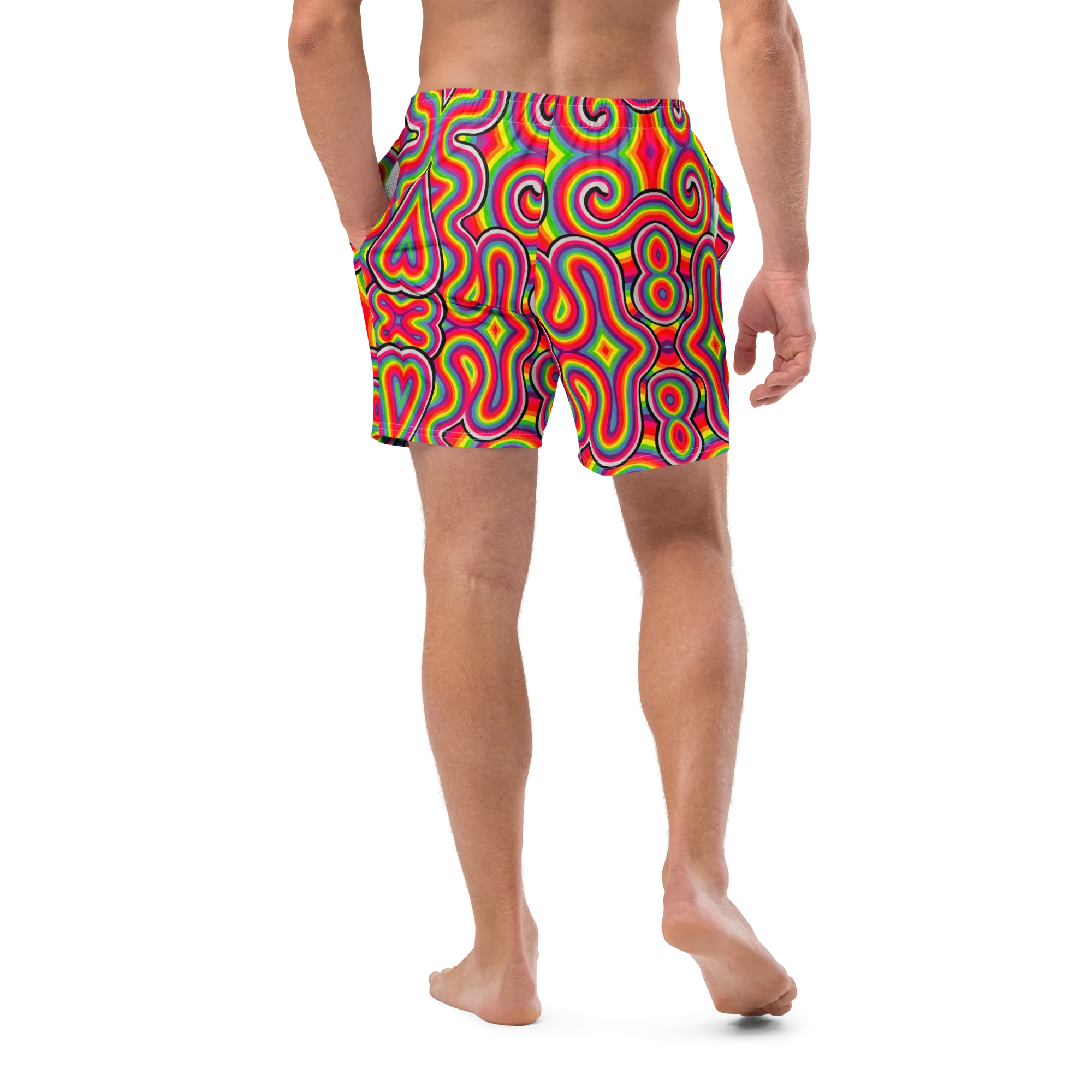 Swim Trunks ( Secret Internal Pocket)- "Dopamine" Design