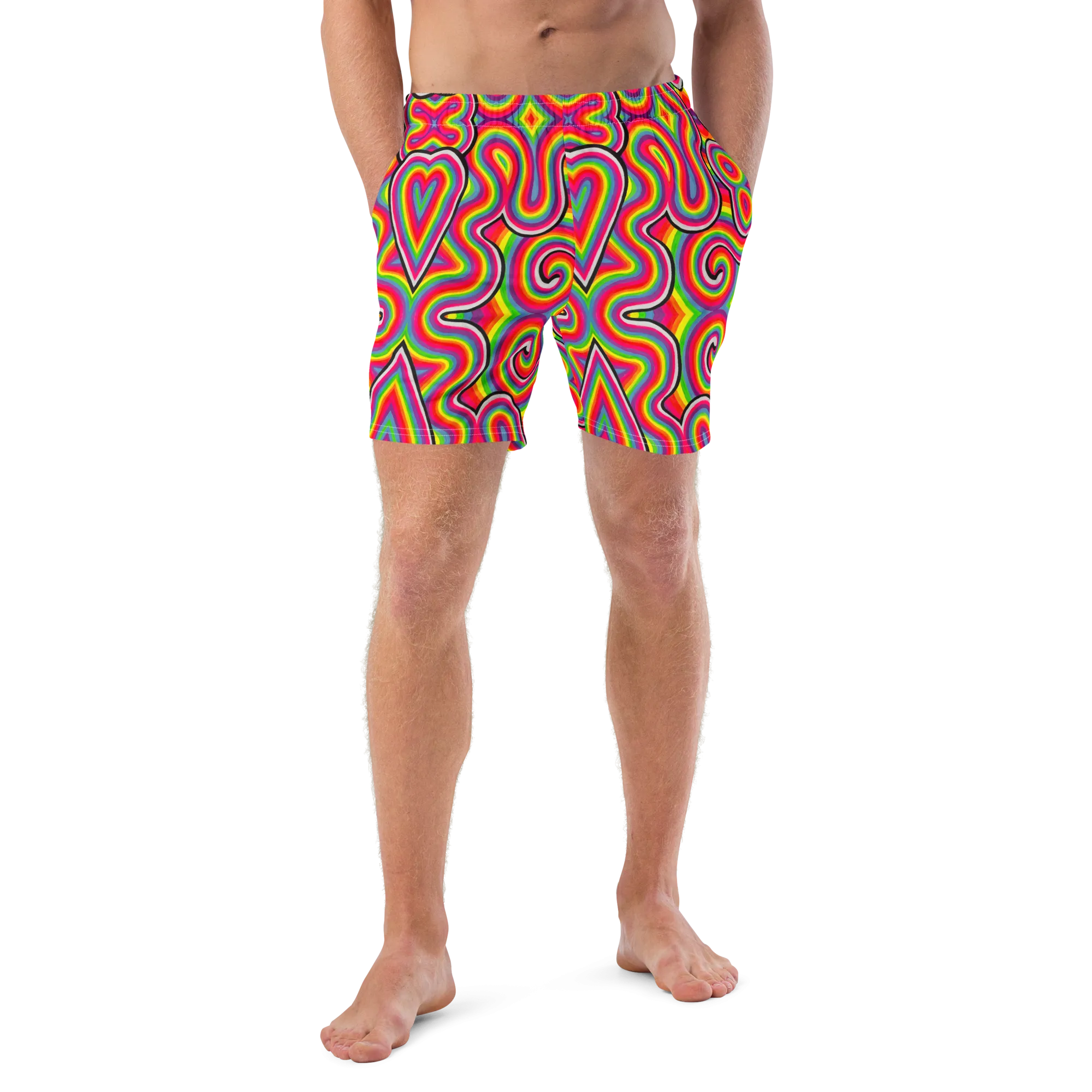 Swim Trunks ( Secret Internal Pocket)- "Dopamine" Design