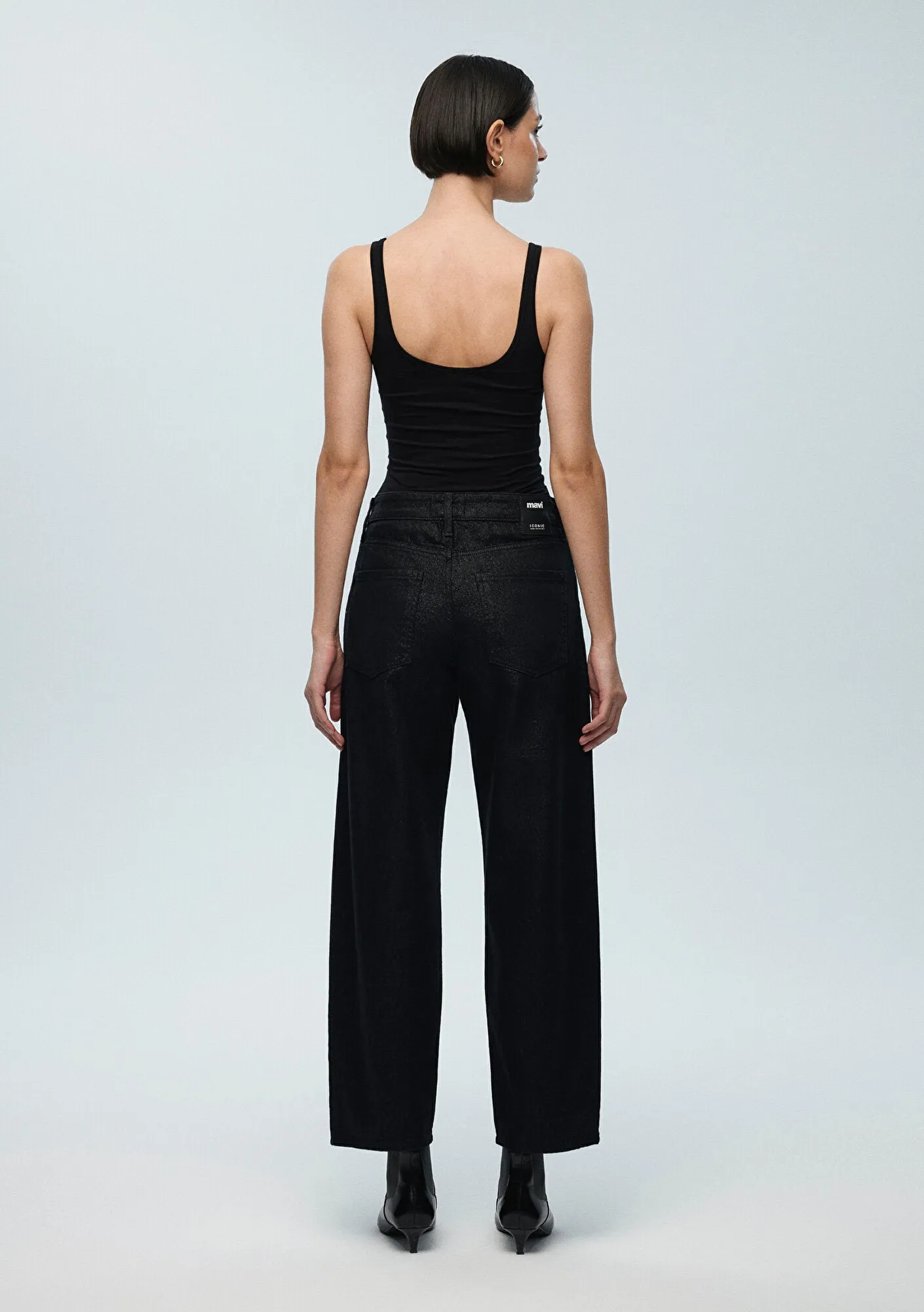 Taylor Smoke Shiny Denim Jean Pants