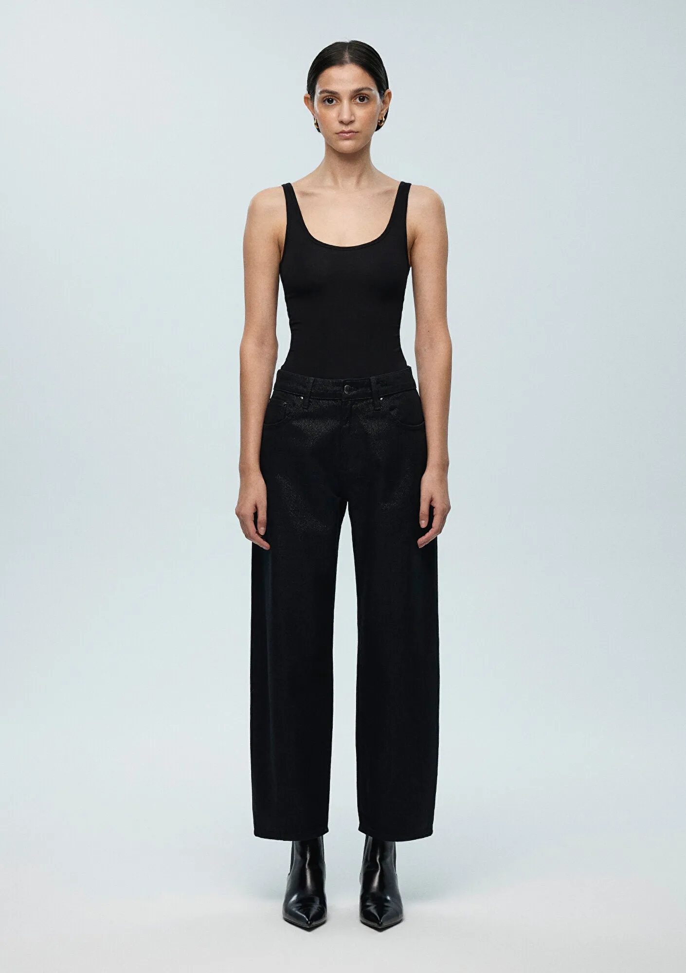 Taylor Smoke Shiny Denim Jean Pants
