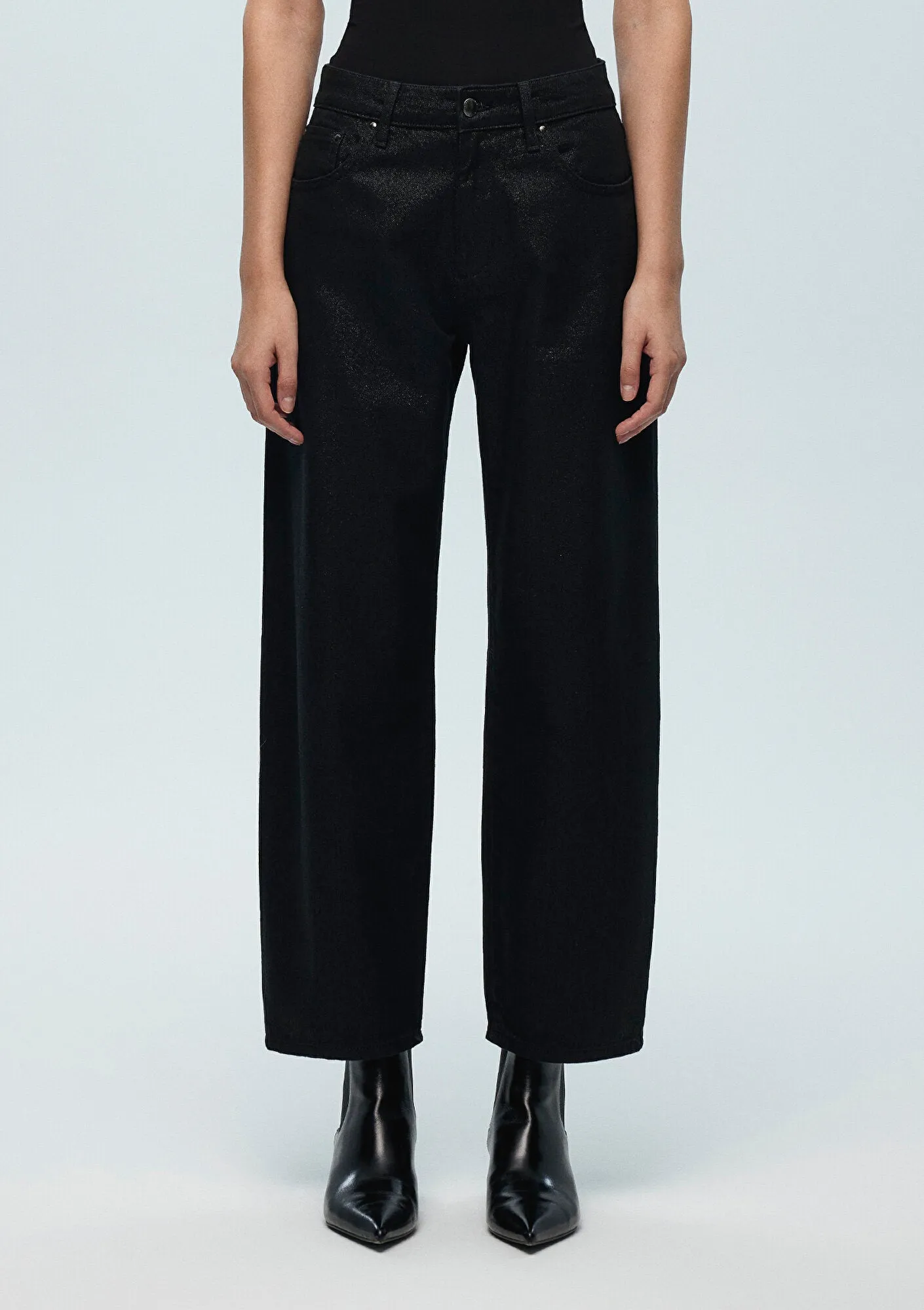 Taylor Smoke Shiny Denim Jean Pants