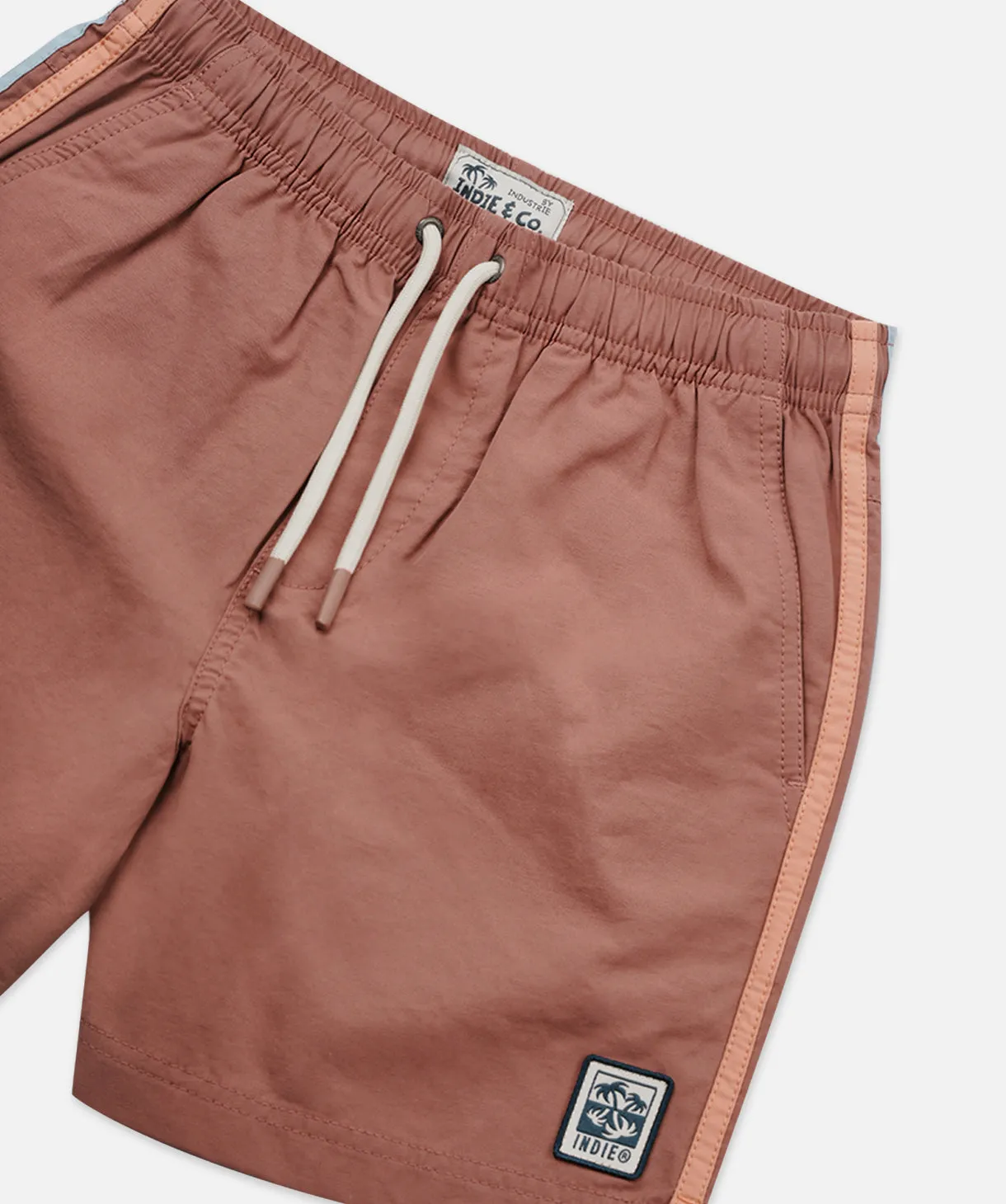 The All Day Stripe Swim Trunk - Rhubarb