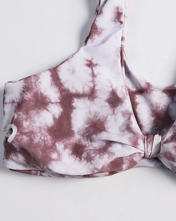 Tie Front Tie Dyed Bikini Sets