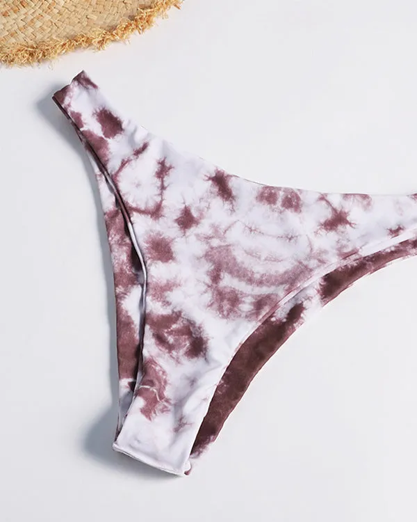 Tie Front Tie Dyed Bikini Sets