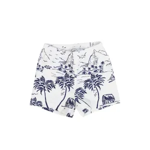 Toile Print Swim Shorts   Tank