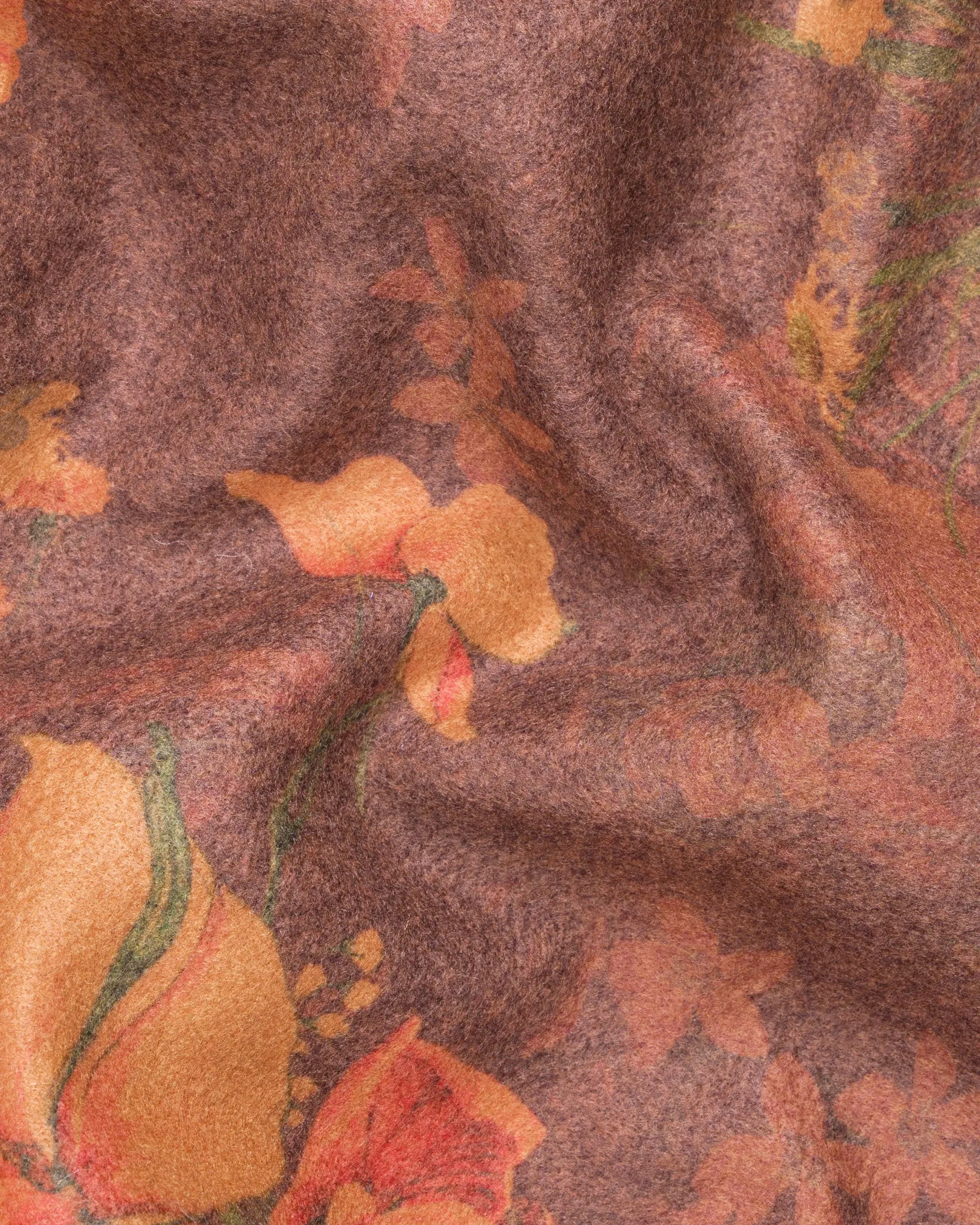 Tosca Rust Floral Printed Trench Coat