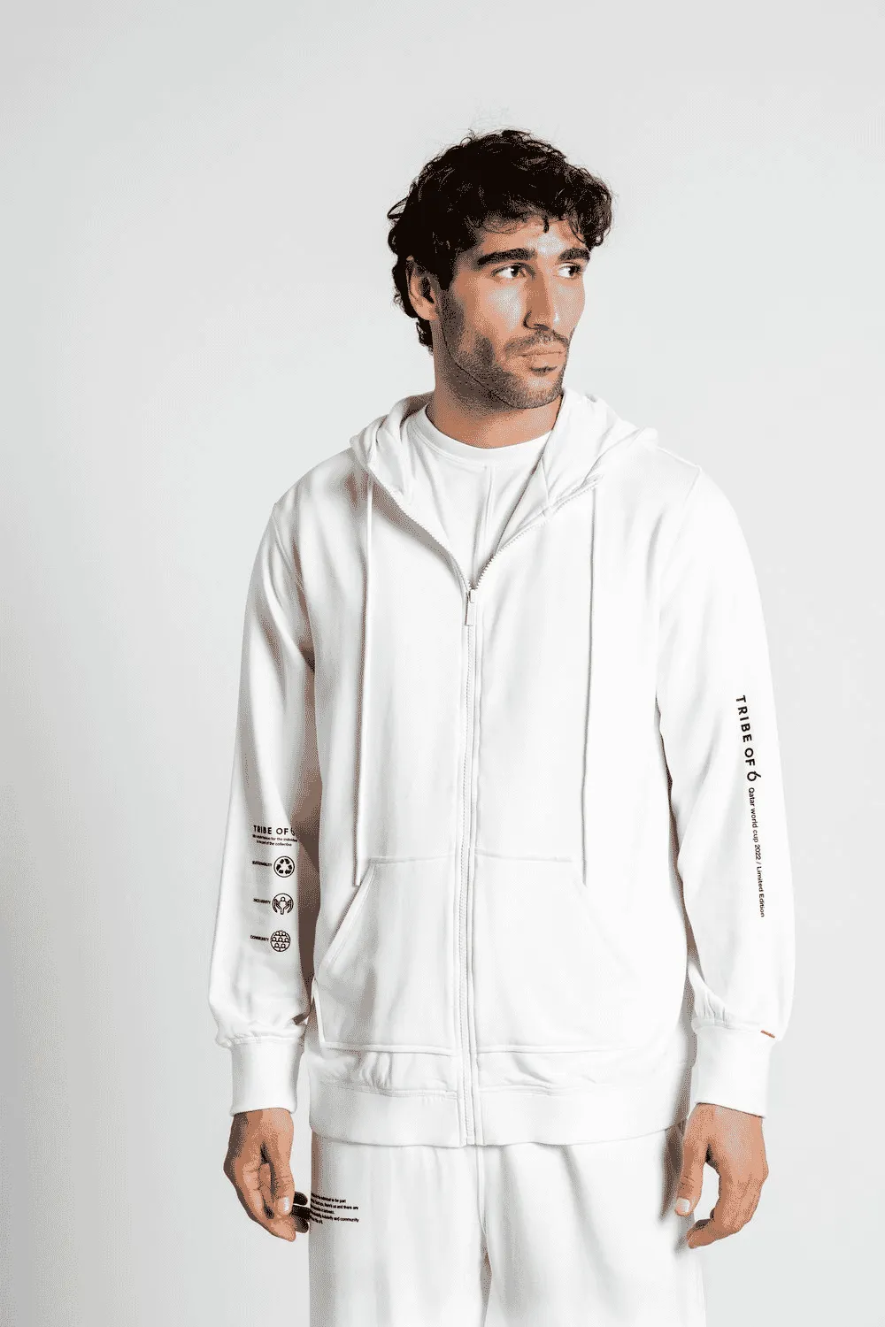 TRIBE OF 6 ANGUS BRUSHED BAMBOO ZIP THROUGH HOODIE