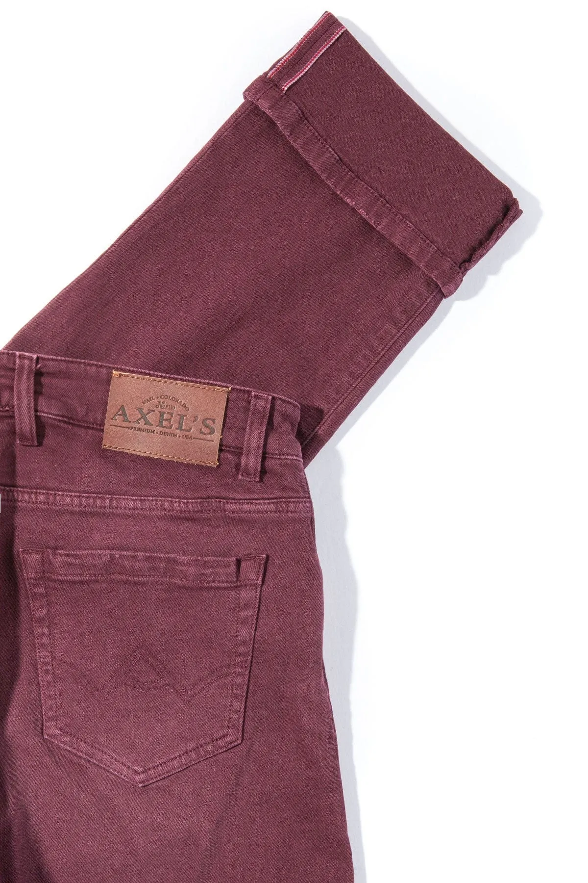 Tucson Selvedge Denim In Bordeaux