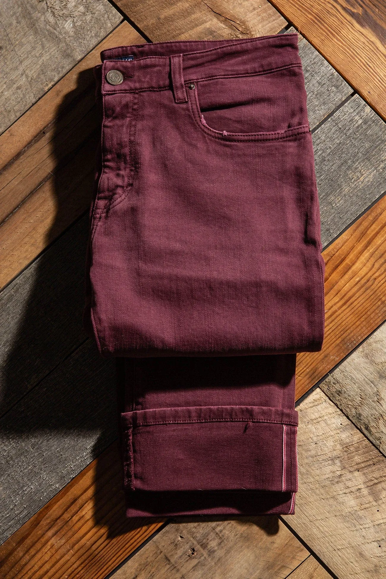 Tucson Selvedge Denim In Bordeaux