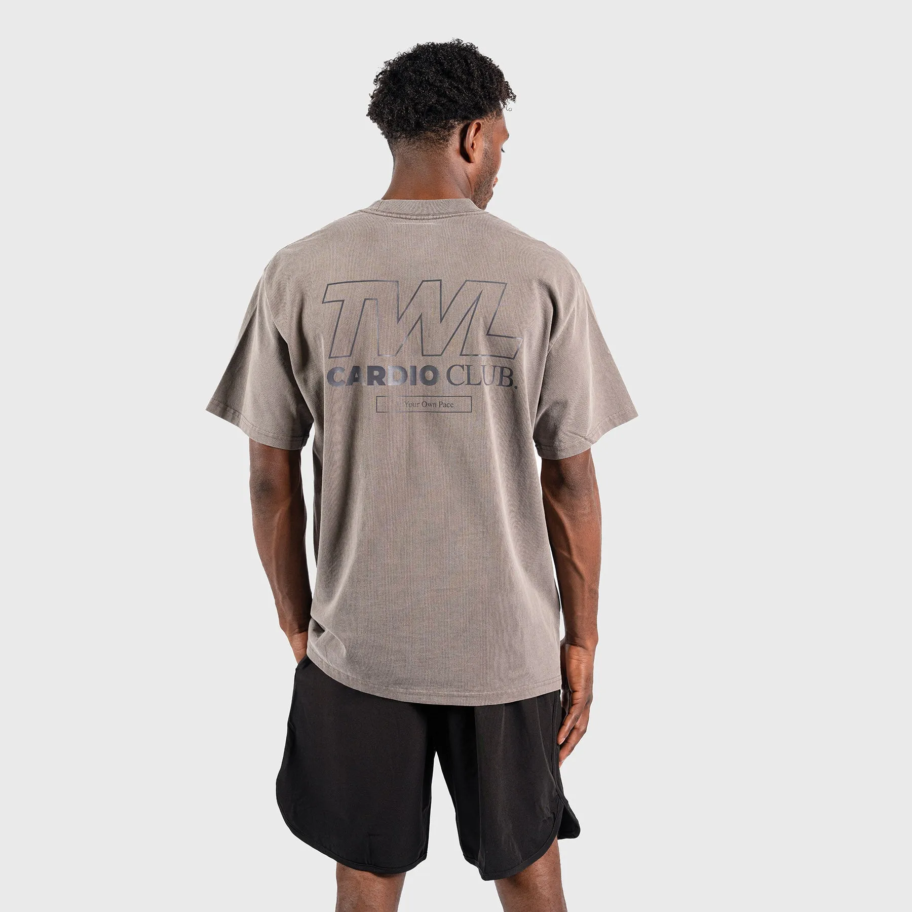 TWL - LIFESTYLE OVERSIZED T-SHIRT - FITNESS COLLECTION - CARDIO CLUB/GREY