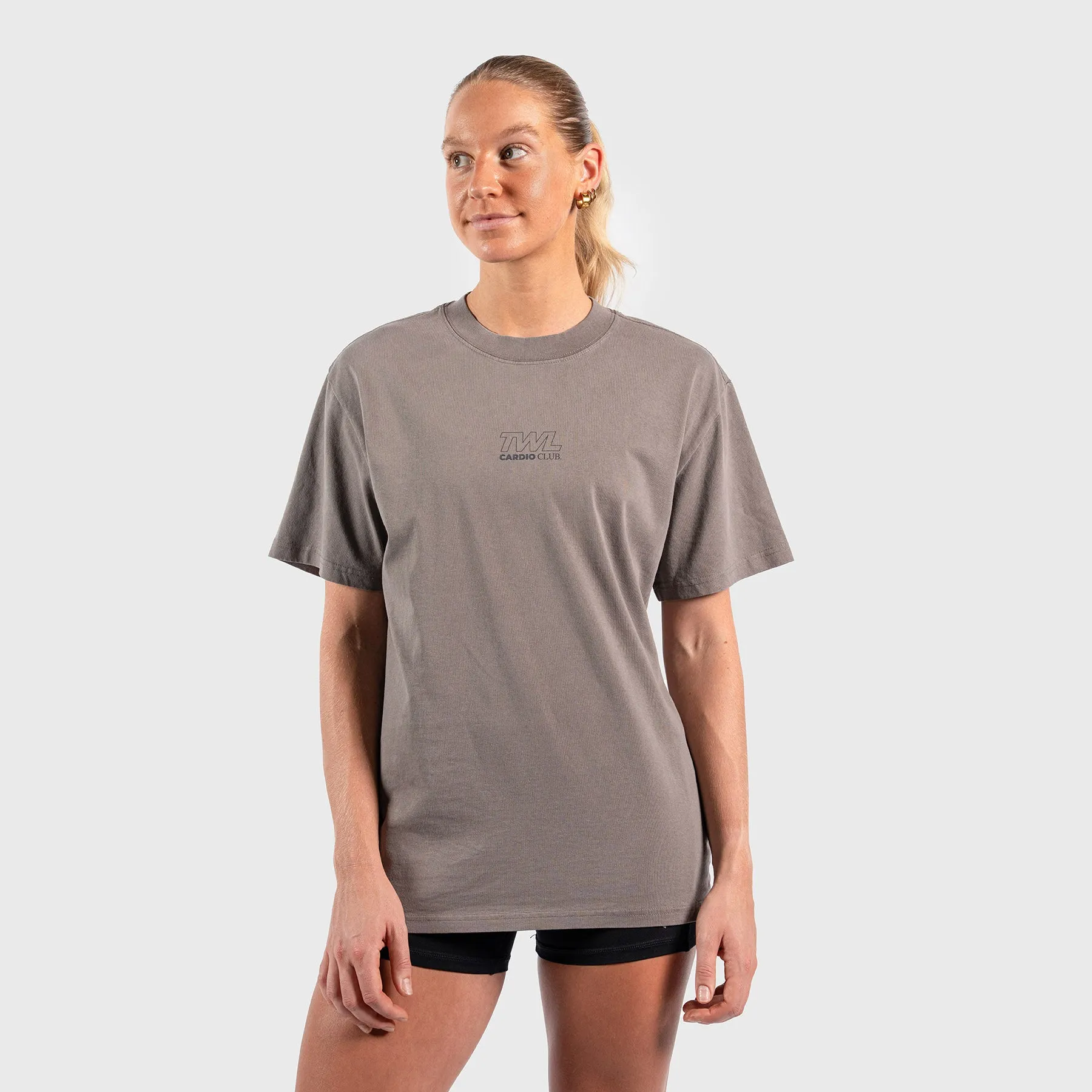 TWL - LIFESTYLE OVERSIZED T-SHIRT - FITNESS COLLECTION - CARDIO CLUB/GREY