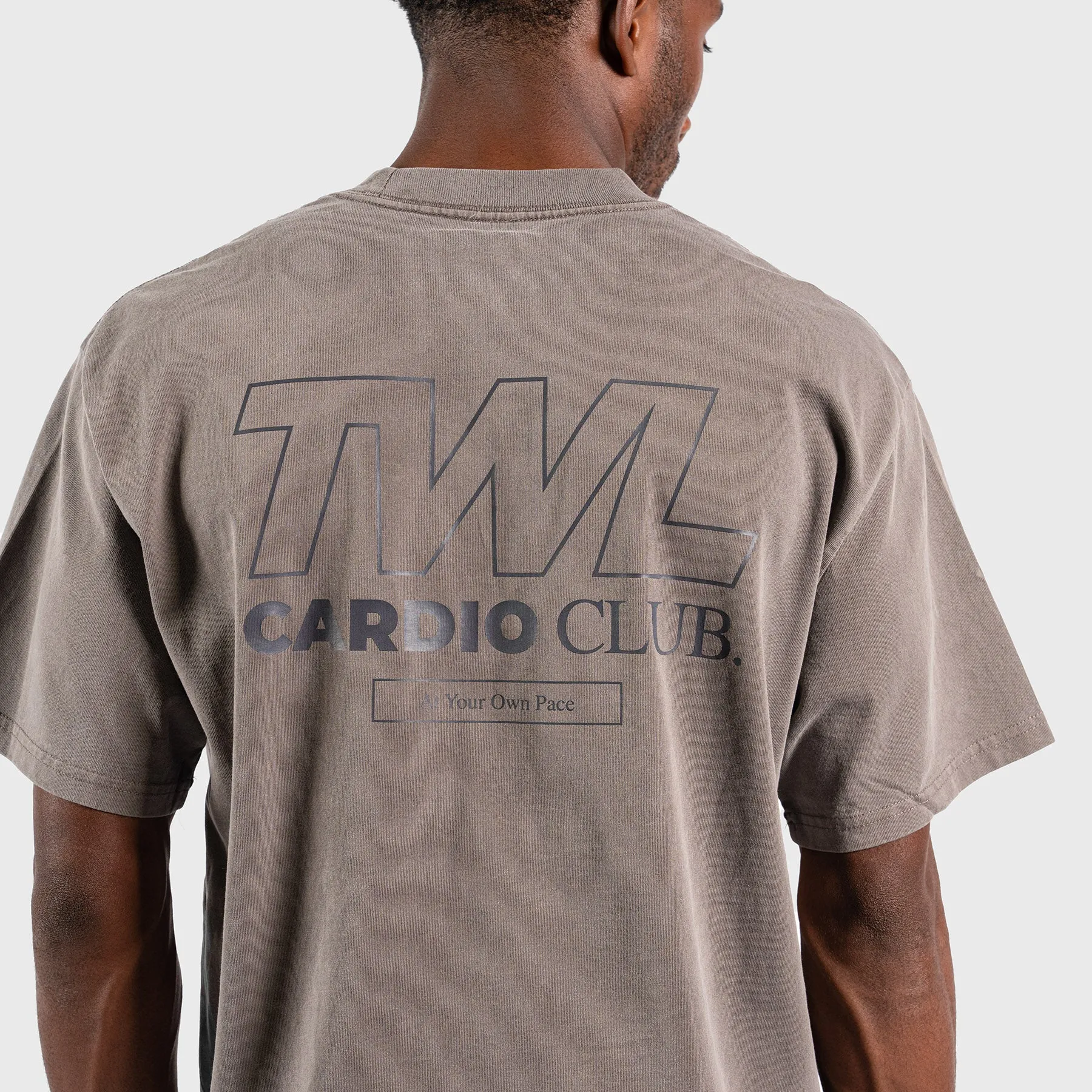 TWL - LIFESTYLE OVERSIZED T-SHIRT - FITNESS COLLECTION - CARDIO CLUB/GREY