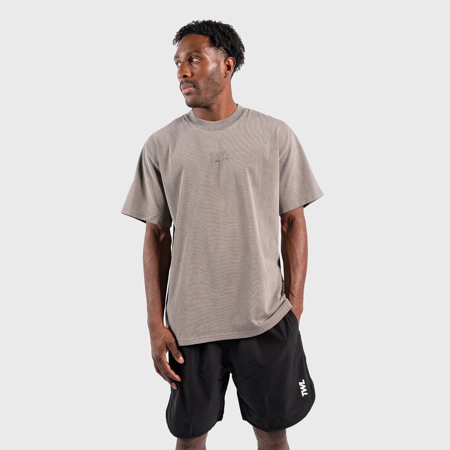 TWL - LIFESTYLE OVERSIZED T-SHIRT - FITNESS COLLECTION - CARDIO CLUB/GREY