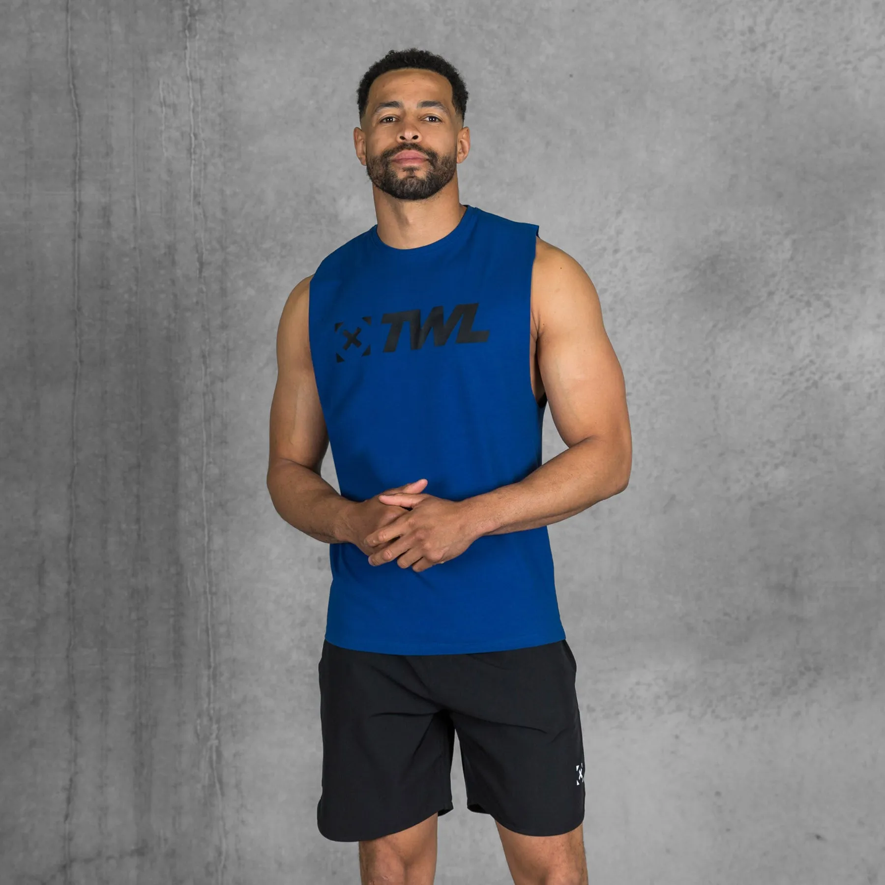 TWL - MEN'S EVERYDAY MUSCLE TANK - ATLANTIC BLUE/BLACK