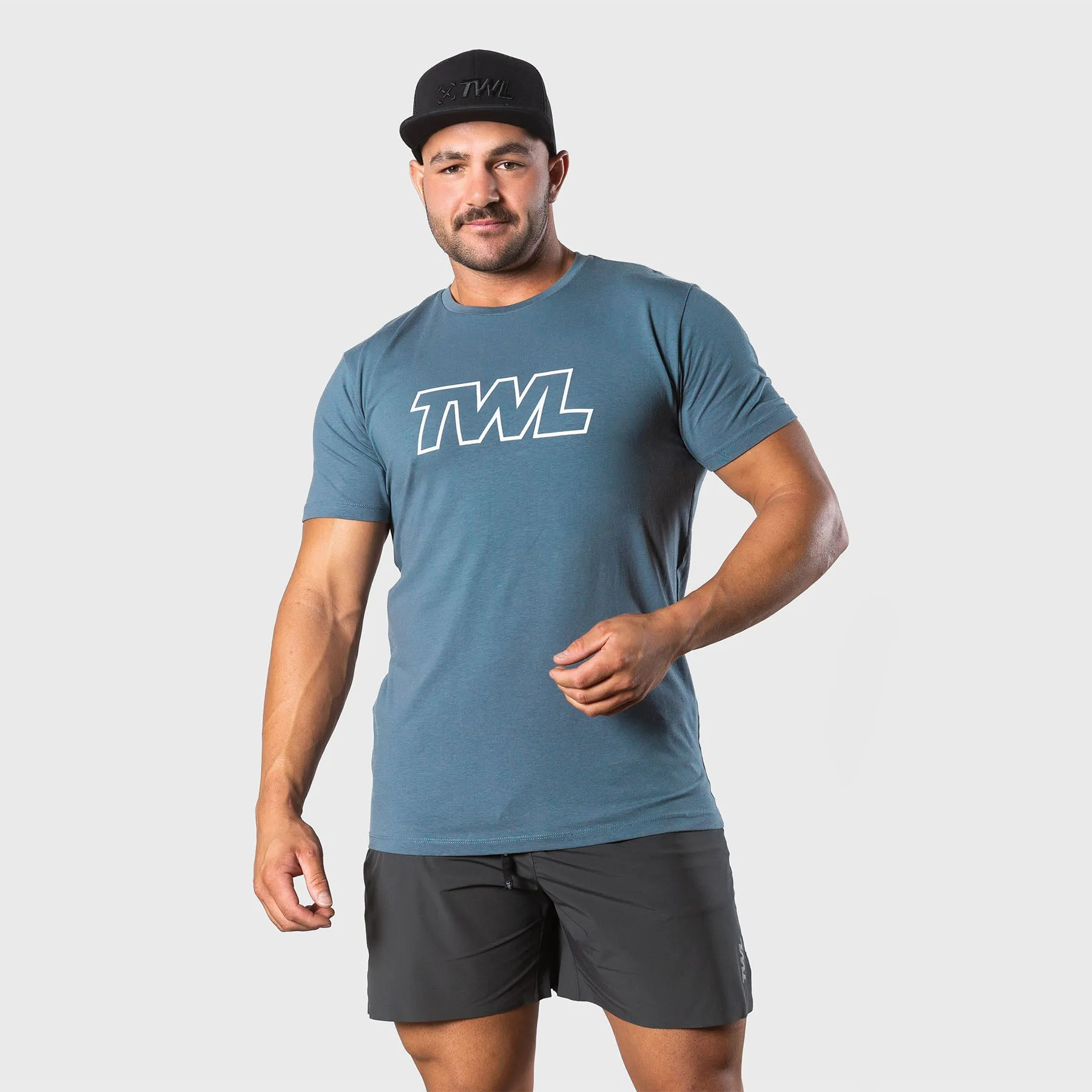 TWL - MEN'S EVERYDAY T-SHIRT - ATHLETE - PEWTER/WHITE