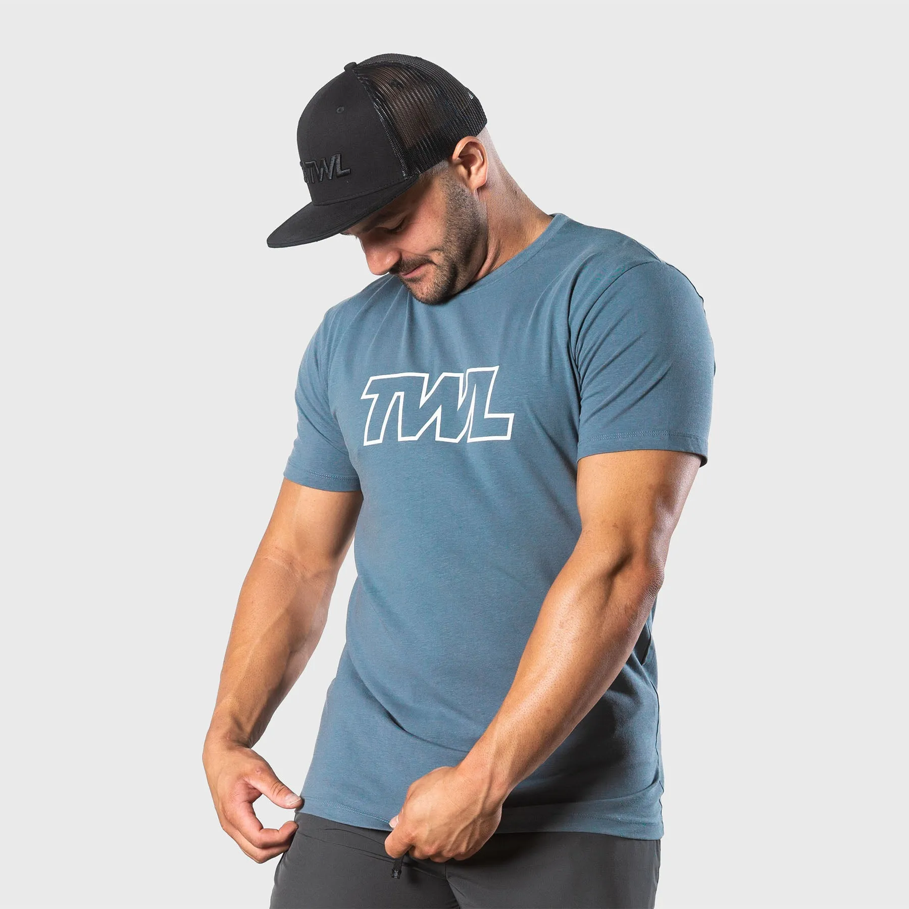 TWL - MEN'S EVERYDAY T-SHIRT - ATHLETE - PEWTER/WHITE