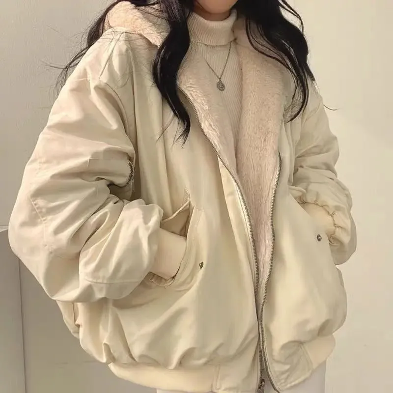 Two-Way Sherpa-Lined Bomber Jacket for Women