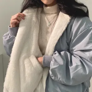 Two-Way Sherpa-Lined Bomber Jacket for Women