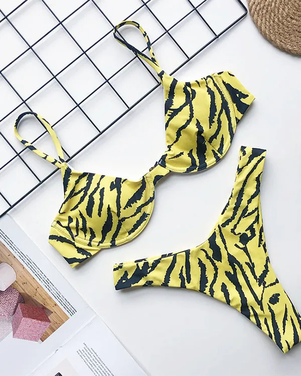 Underwire Animal Print Bikini Sets