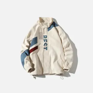 Unique Y2K Vintage Letter Print Patchwork Jacket