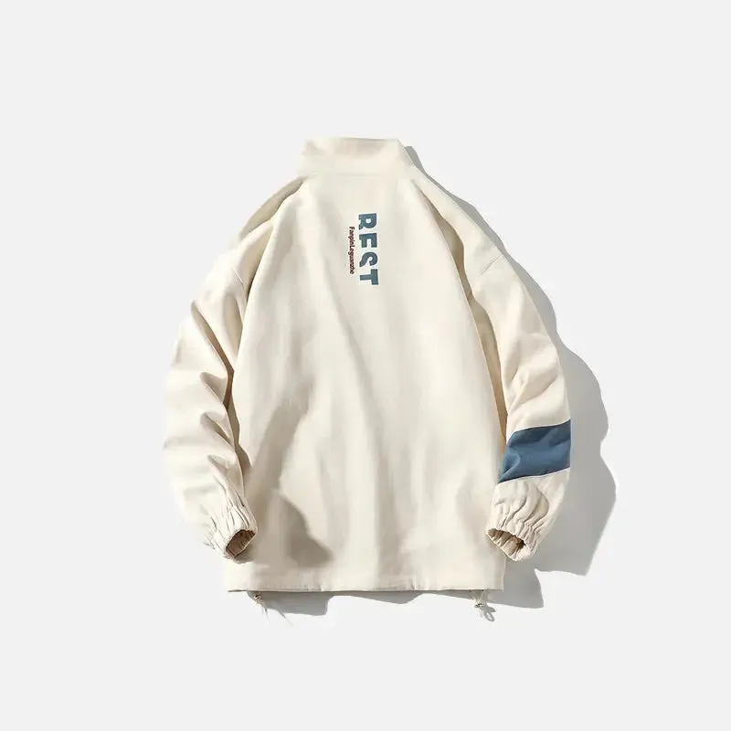 Unique Y2K Vintage Letter Print Patchwork Jacket