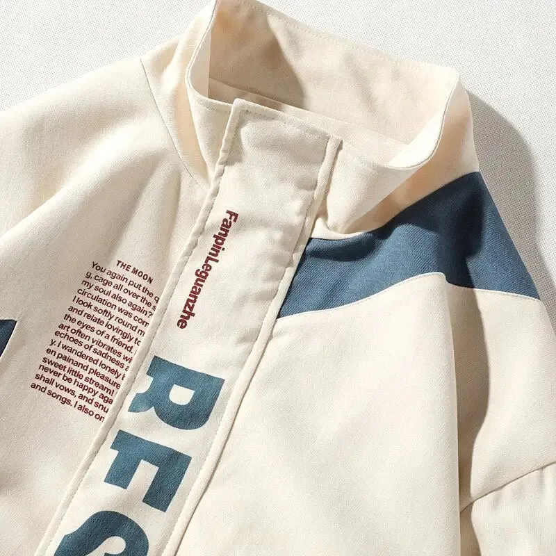 Unique Y2K Vintage Letter Print Patchwork Jacket