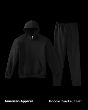 Unisex Black Tracksuit Set - American Apparel® Hoodie & Sweatpants Set