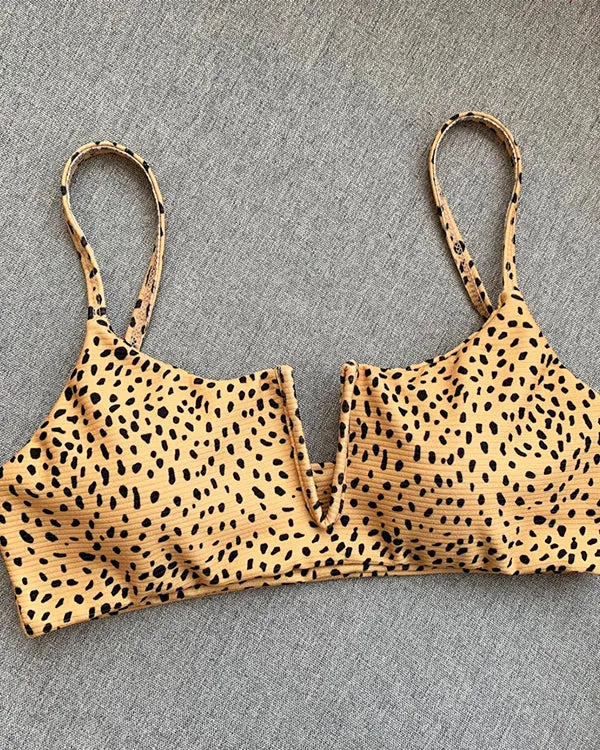 V Wired Leopard Bikini Sets