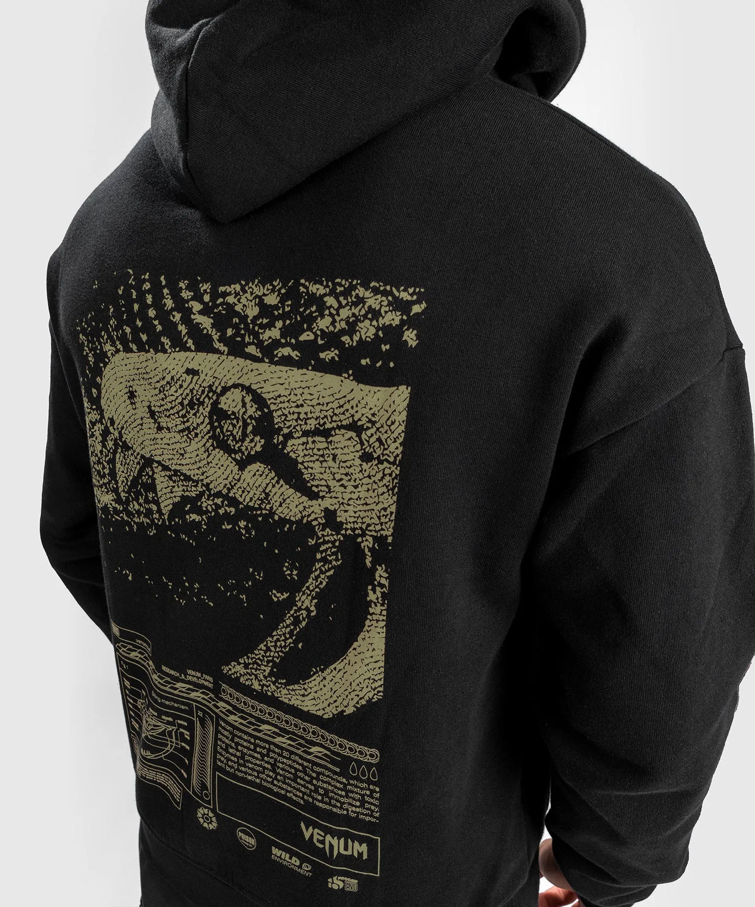 Venum Fangs sweatshirt met capuchon - oversized pasvorm - zwart