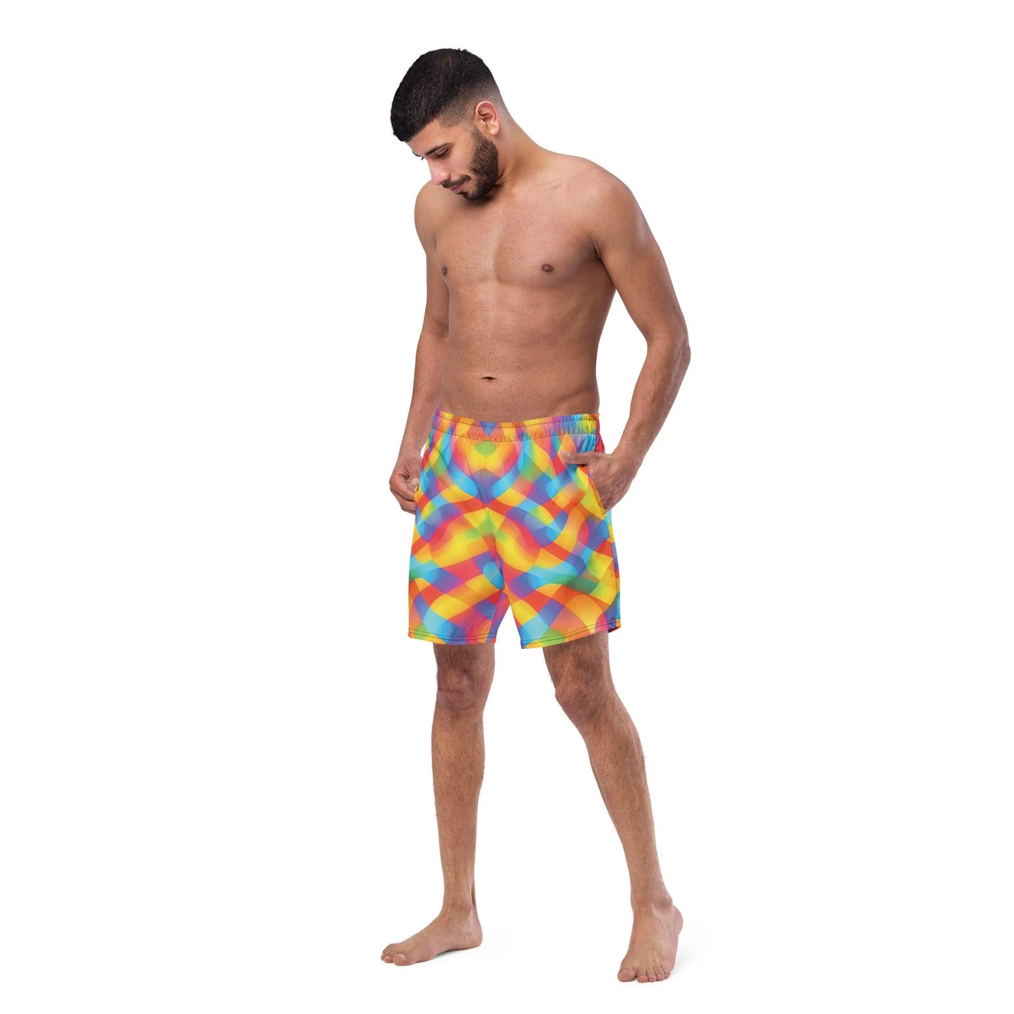 Vibrant Abstract Festival Swim Shorts
