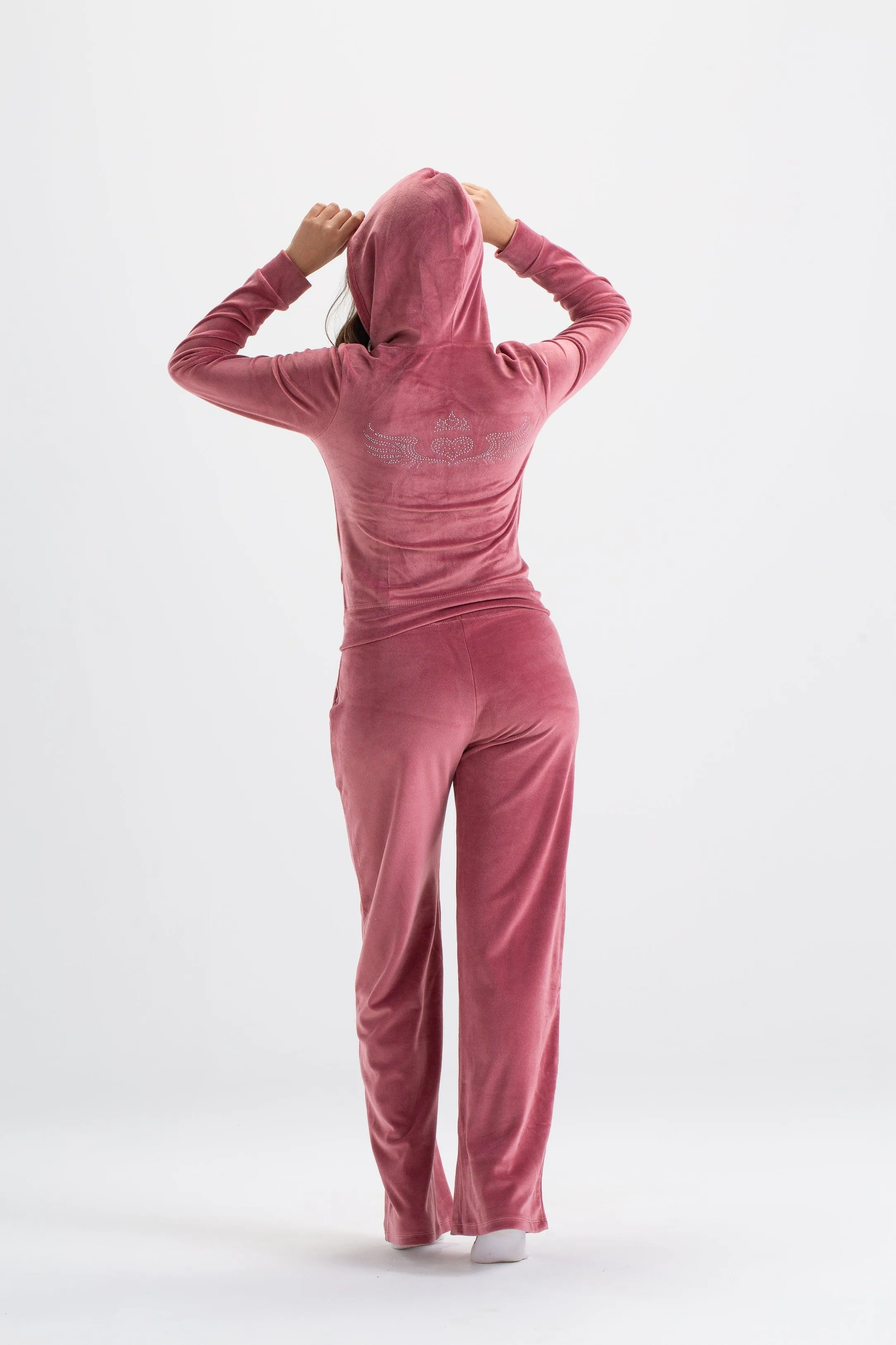 Warm Pink Velvet Pyjama Set